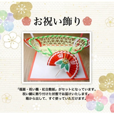 《瀬戸内天然祝鯛1kg+国産はまぐり100g付き》炭火焼 お食い初めセット　祝い飾り付き