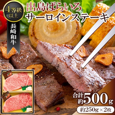長崎和牛・出島ばらいろ サーロインステーキ約250g×2枚入り(4等級以上)<合同会社肉のマルシン>