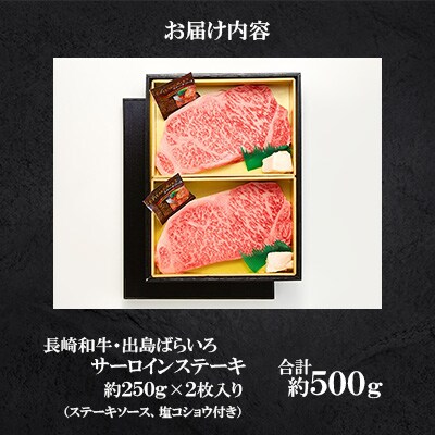 長崎和牛・出島ばらいろ サーロインステーキ約250g×2枚入り(4等級以上)<合同会社肉のマルシン>