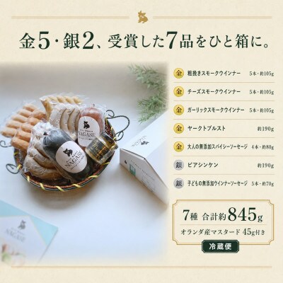 【IFFA2019 金5・銀2】受賞ハム・ソーセージ7種・約845g|冷蔵