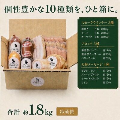 【10種・約1.8kg】長崎県産豚のハム・ソーセージよりどりセット