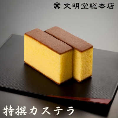 【毎月定期便】【のし付き】文明堂 特撰カステラ2号(1号×2本)木箱入り(長崎市)全3回