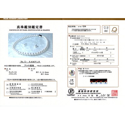 【花珠鑑別書付】アコヤ本真珠8.5-9.0mmネックレス