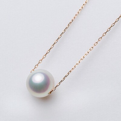 アコヤ本真珠K18PG-8.0mm　スルーペンダント【星4】