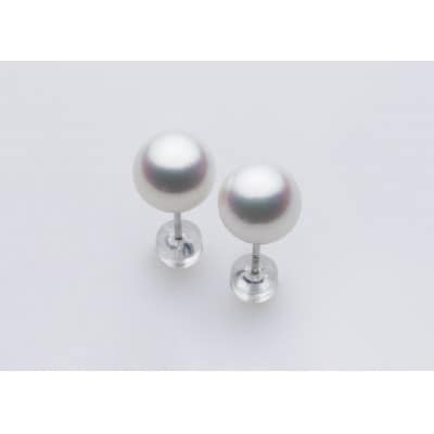 PT900 / 7.5mm アコヤ真珠　ピアス