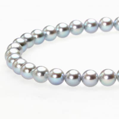 あこや真珠(7.5-8mm、グレー系)ネックレス