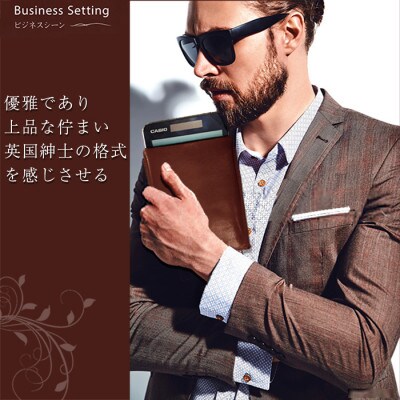 電卓ケース 牛本革 カシオプレミアム電卓専用ケース CASIO S100 ブラウン フルカバー