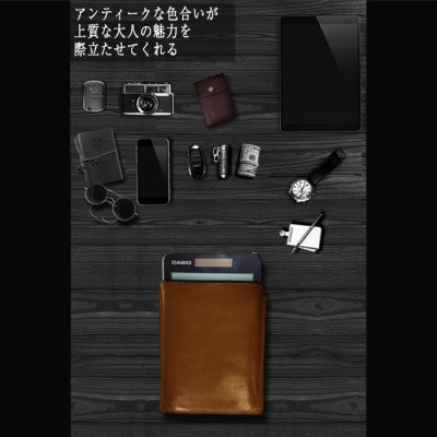 電卓ケース 牛本革 カシオプレミアム電卓専用ケース CASIO S100 キャメル フルカバー