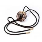 べっ甲製刀鍔モチーフループタイ(鶴丸)