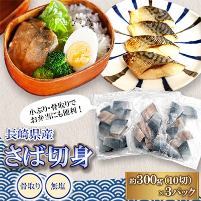 【骨取り】長崎県産さば切身(無塩)約30g×10切れ×3P