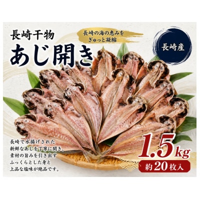 長崎干物あじ開き(約1.5kg)