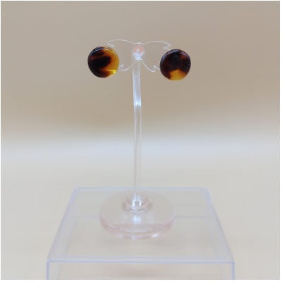 長崎べっ甲　丸型ピアス