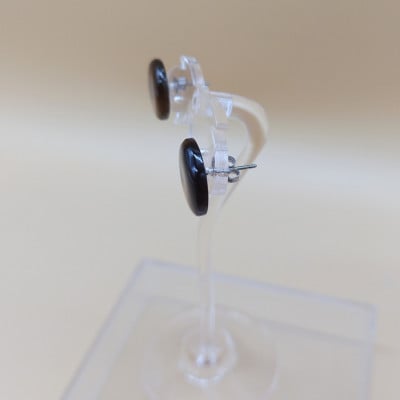 長崎べっ甲　丸型ピアス