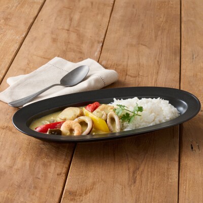 miyama.のカレーのうつわ　いつものカレー皿　 鉄黒釉