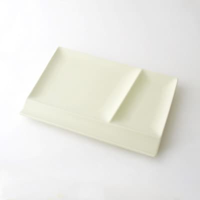 【美濃焼】miyama.の箸置き付仕切り皿　プレートL　グレージュマット