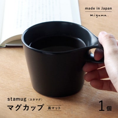【美濃焼】miyama.のスタッキングマグカップ(250cc)　1個　黒マット