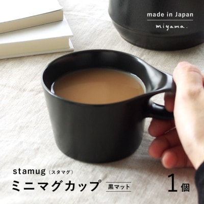 【美濃焼】miyama.のスタッキングミニマグカップ(150cc)　1個　黒マット