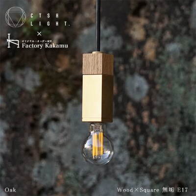CTSH LIGHT. ペンダントライト SQUARE【Oak×真鍮無垢  E-17】