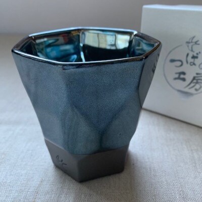 つばめ工房　 黒土　フリーカップ(プラチナブルー)