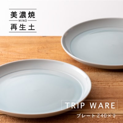 【美濃焼・tripware】グッドデザイン賞受賞 プレート240　2枚　水釉