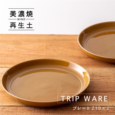 【美濃焼・tripware】グッドデザイン賞受賞 プレート210　2枚　キャラメル