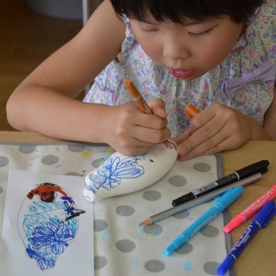 美濃焼 オカリナより簡単!子供でも吹けるお絵かき楽器工作キット(セラリーナKids8音階)