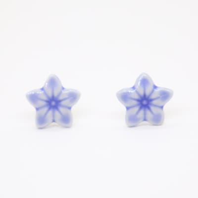 【美濃焼】ききょうピアス(青色)