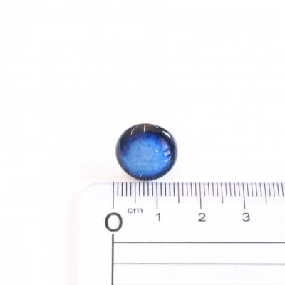 【美濃焼】青むらタイルイヤリング(直径15mm)