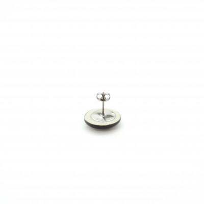 【美濃焼】白むらタイルピアス(直径15mm)