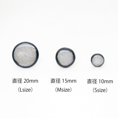 【美濃焼】白むらタイルイヤリング(直径15mm)