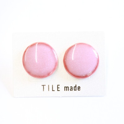 【美濃焼】梅むらタイルピアス(直径20mm)