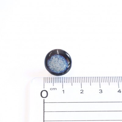 【美濃焼】紫むらタイルイヤリング(直径15mm)