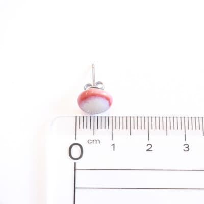 【美濃焼】ピンクむらタイルピアス(直径10mm)