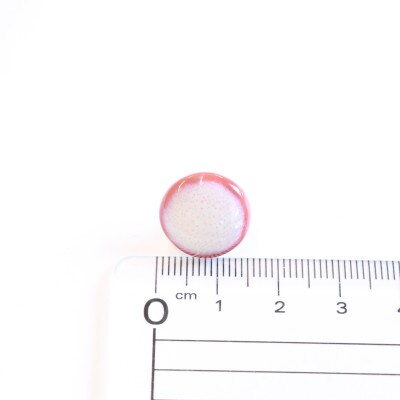 【美濃焼】ピンクむらタイルイヤリング(直径15mm)