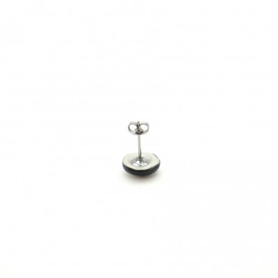 【美濃焼】青錆むらタイルピアス(直径10mm)