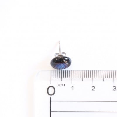 【美濃焼】青錆むらタイルピアス(直径10mm)