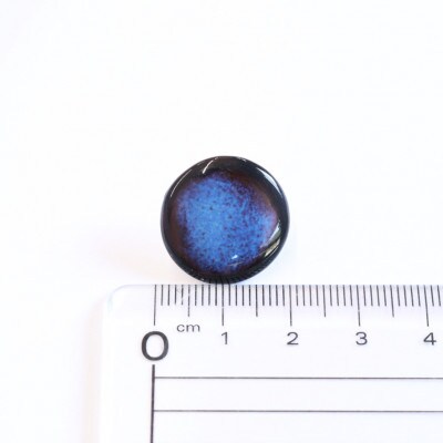 【美濃焼】青錆むらタイルピアス(直径20mm)