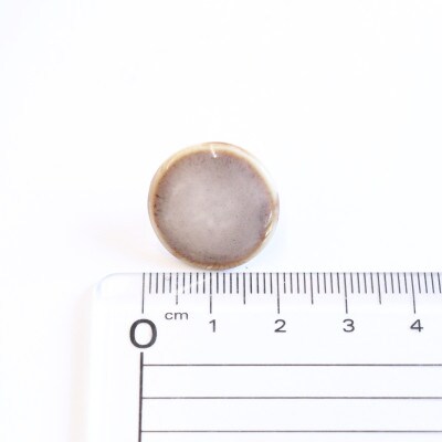 【美濃焼】薄茶むらタイルピアス(直径20mm)