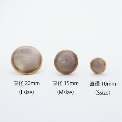 【美濃焼】薄茶むらタイルイヤリング(直径20mm)