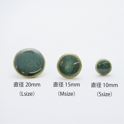 【美濃焼】緑むらタイルピアス(直径10mm)