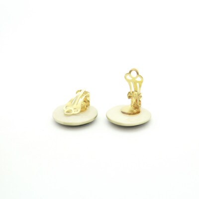 【美濃焼】緑むらタイルイヤリング(直径20mm)