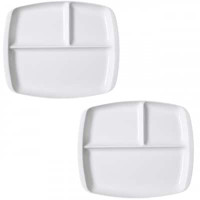 ランチプレート クレスタ 美濃焼 白2枚SET 取っ手付き 小田陶器