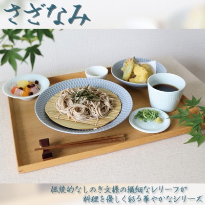 【2枚SET】美濃焼 さざなみ 24丸皿 ブルーグレー 24.2×3cm 520g 小田陶器