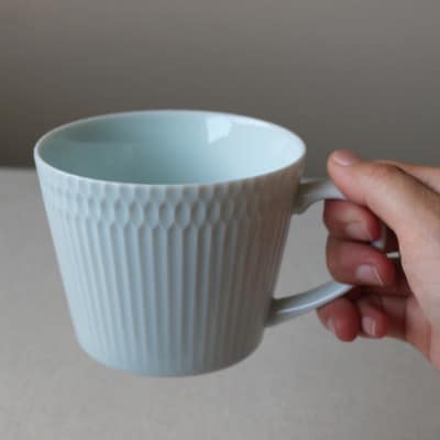 【2枚SET】美濃焼 さざなみ マグカップ 青白 370cc 小田陶器