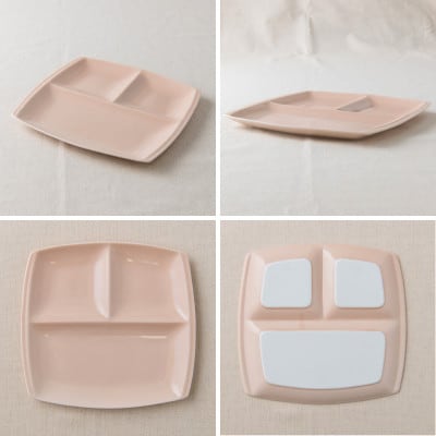 【2枚SET】美濃焼 titto ランチプレート 角 ピンク 小田陶器