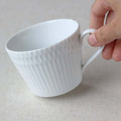 【2客SET】美濃焼 さざなみ 8.5カフェカップ&ソーサー(13皿)  ホワイト 200cc