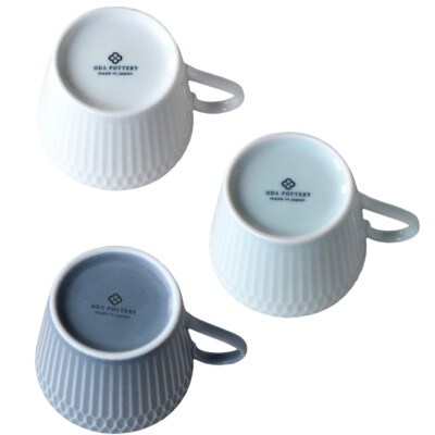 【2客SET】美濃焼 さざなみ 8.5カフェカップ&ソーサー(13皿)  ホワイト 200cc