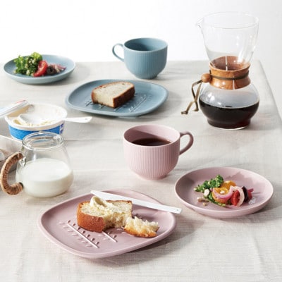美濃焼 Smoky ペア コーヒー カップ&ソーサー セット ブルーピンク各1客SET マルサン近藤