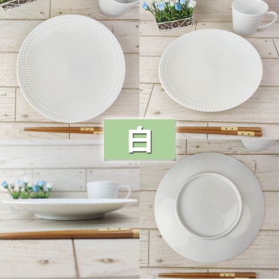 【3色SET】美濃焼 さざなみ 24丸皿 24.2×3cm 520g 小田陶器