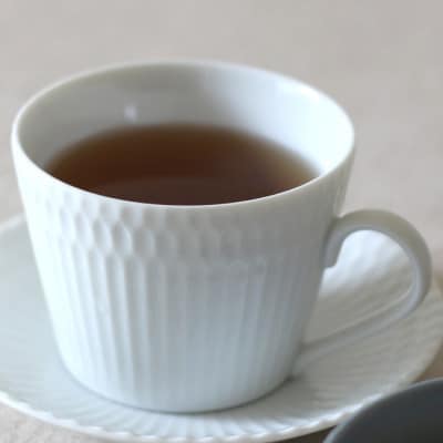 【2枚SET】美濃焼 さざなみ 8.5カフェカップ 白 200cc